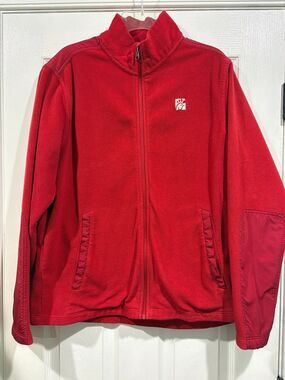 Chick-fil-A OOBE TeamStyle Red Fleece Full Zip Employee Uniform Jacket Logo L